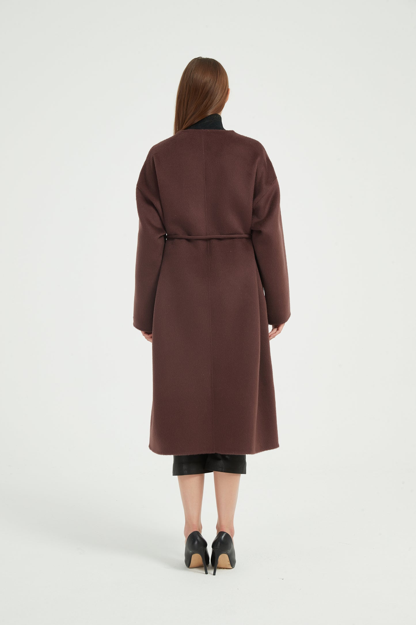 Markcorp designs women's wool camel fur round neck European and American style autumn and winter outerwear coat