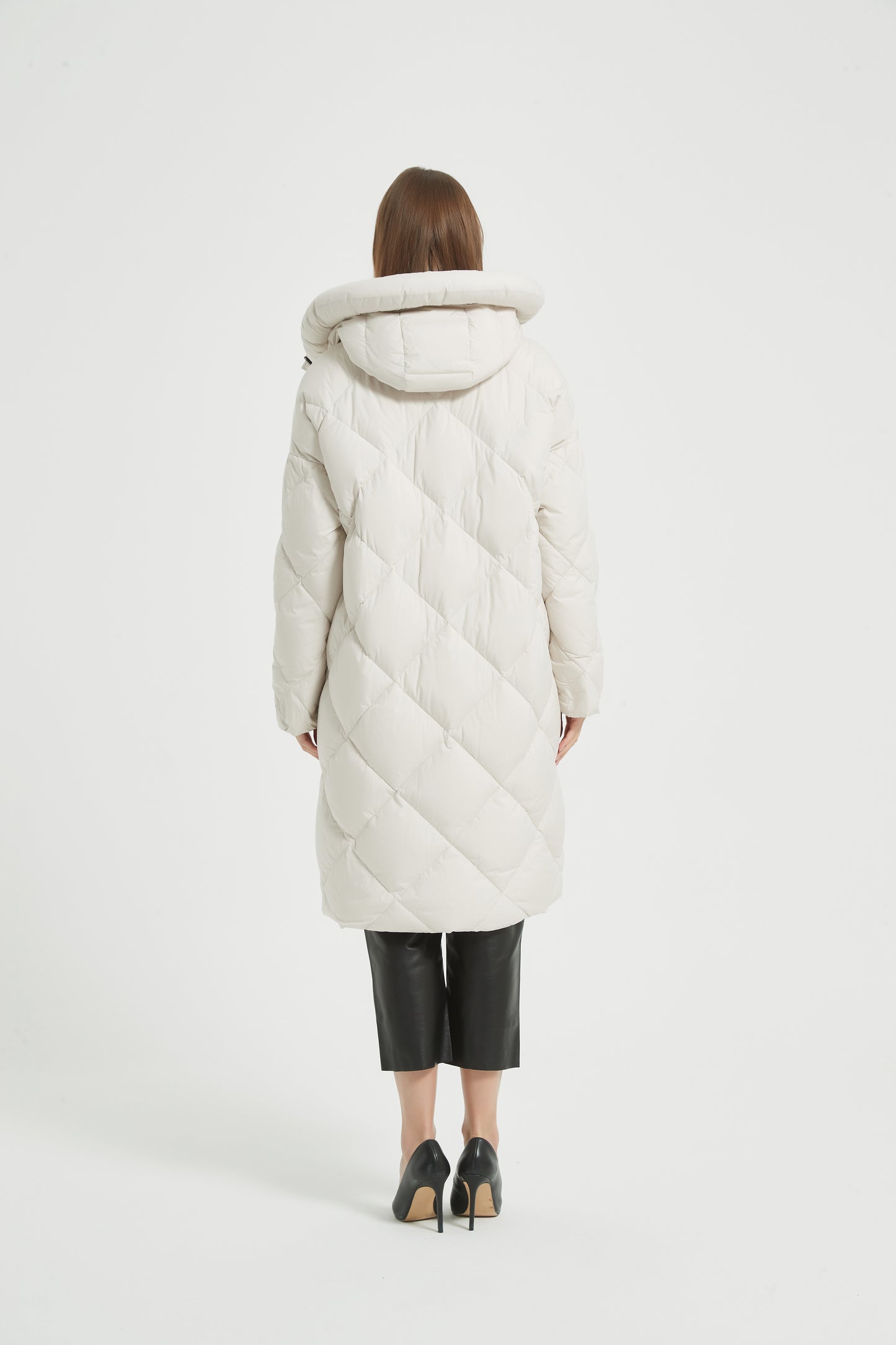 Markcorp White long fashion women's down jacket 90 duck down is the first choice for winter