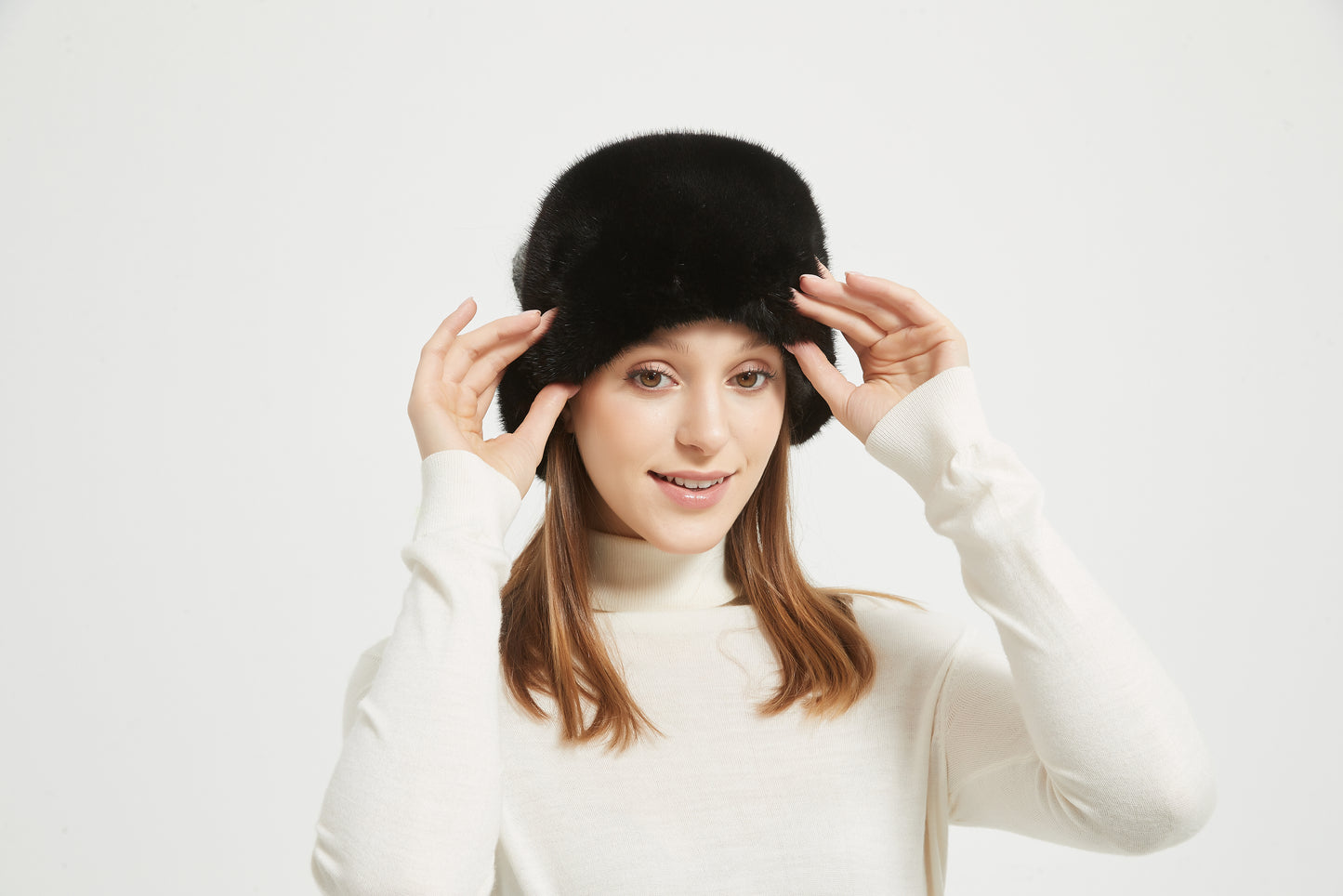 Markcorp fur straw hat knitted women's winter new mink cotton hat warm hat thickened and popular