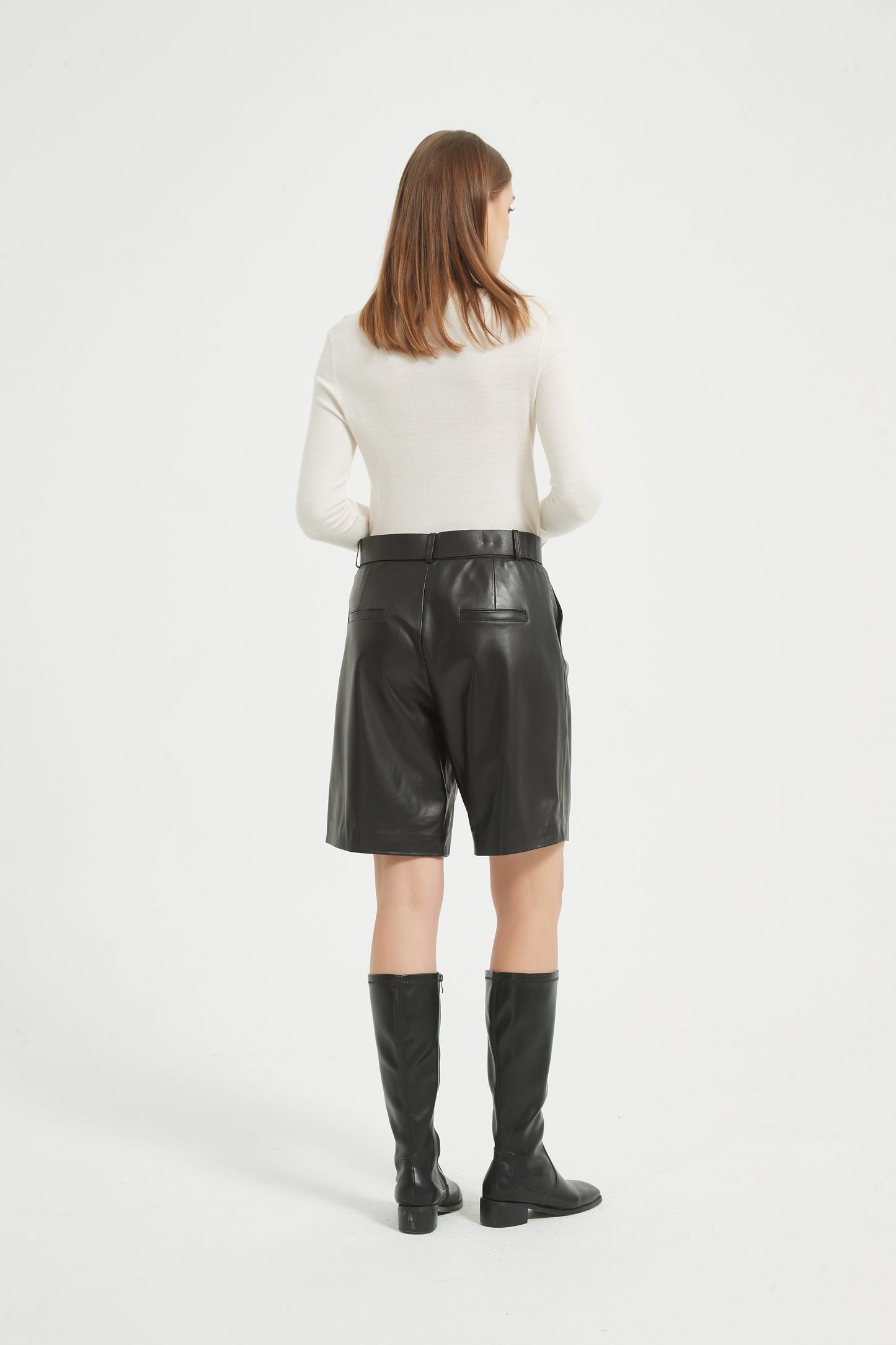 Markcorp genuine leather shorts women's sheepskin capris loose fitting high waisted leather pants new spring and autumn shorts