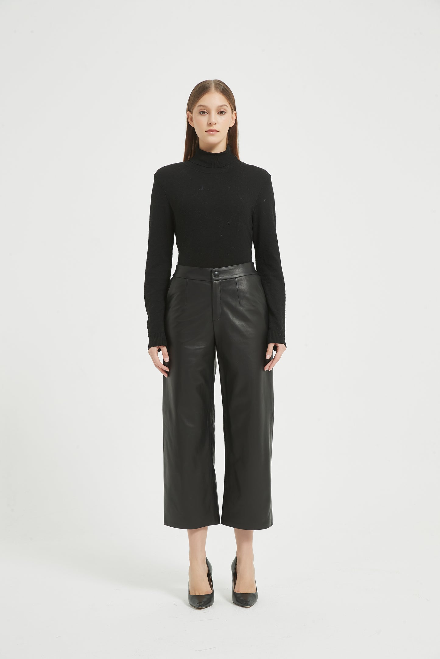 Markcorp full plant tanned sheepskin wide leg casual leather pants