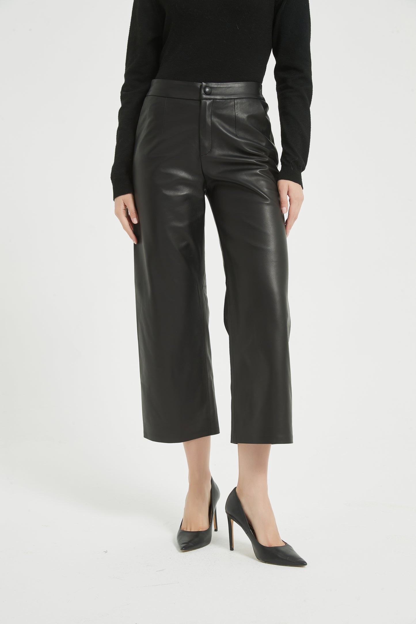 Markcorp full plant tanned sheepskin wide leg casual leather pants