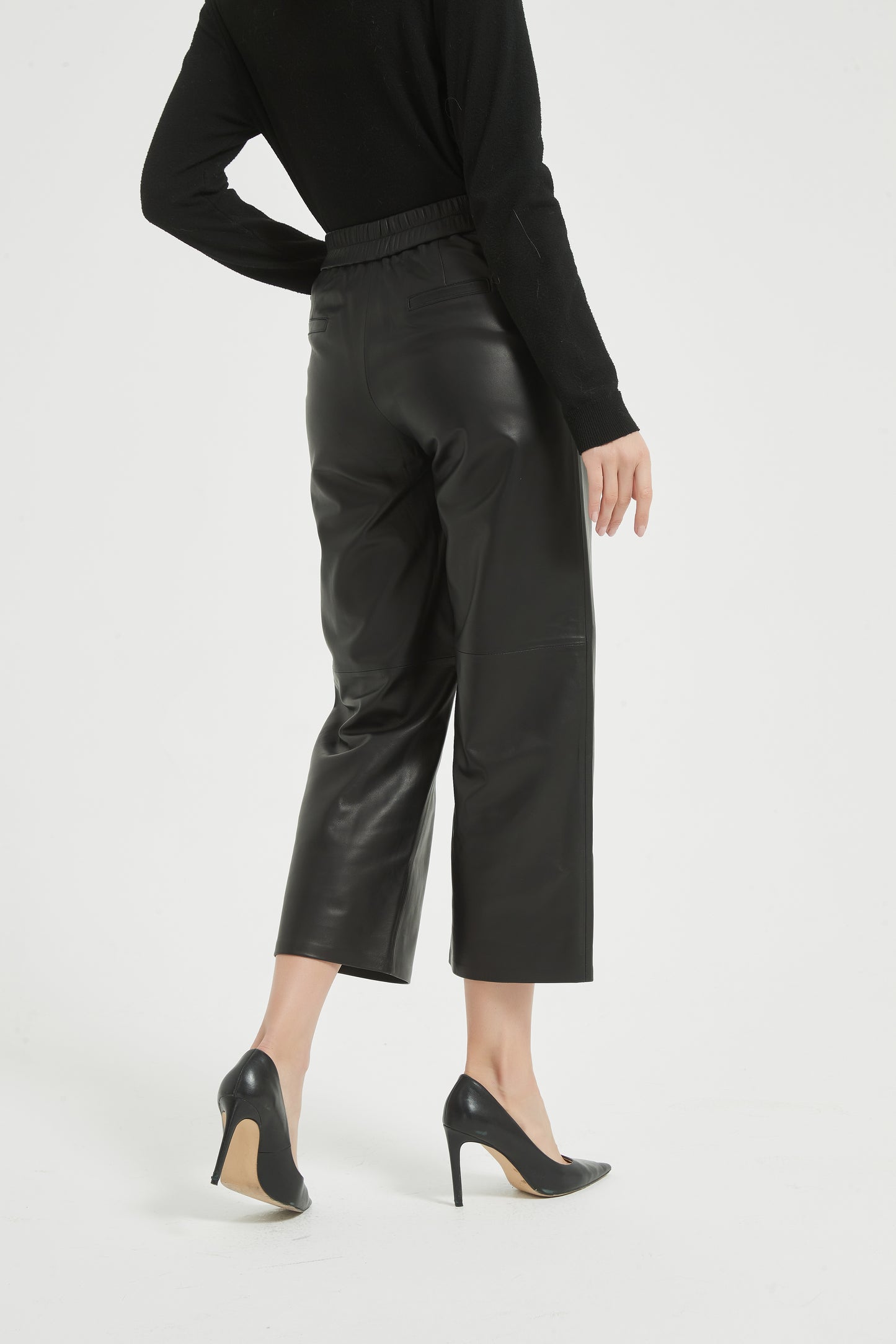 Markcorp full plant tanned sheepskin wide leg casual leather pants