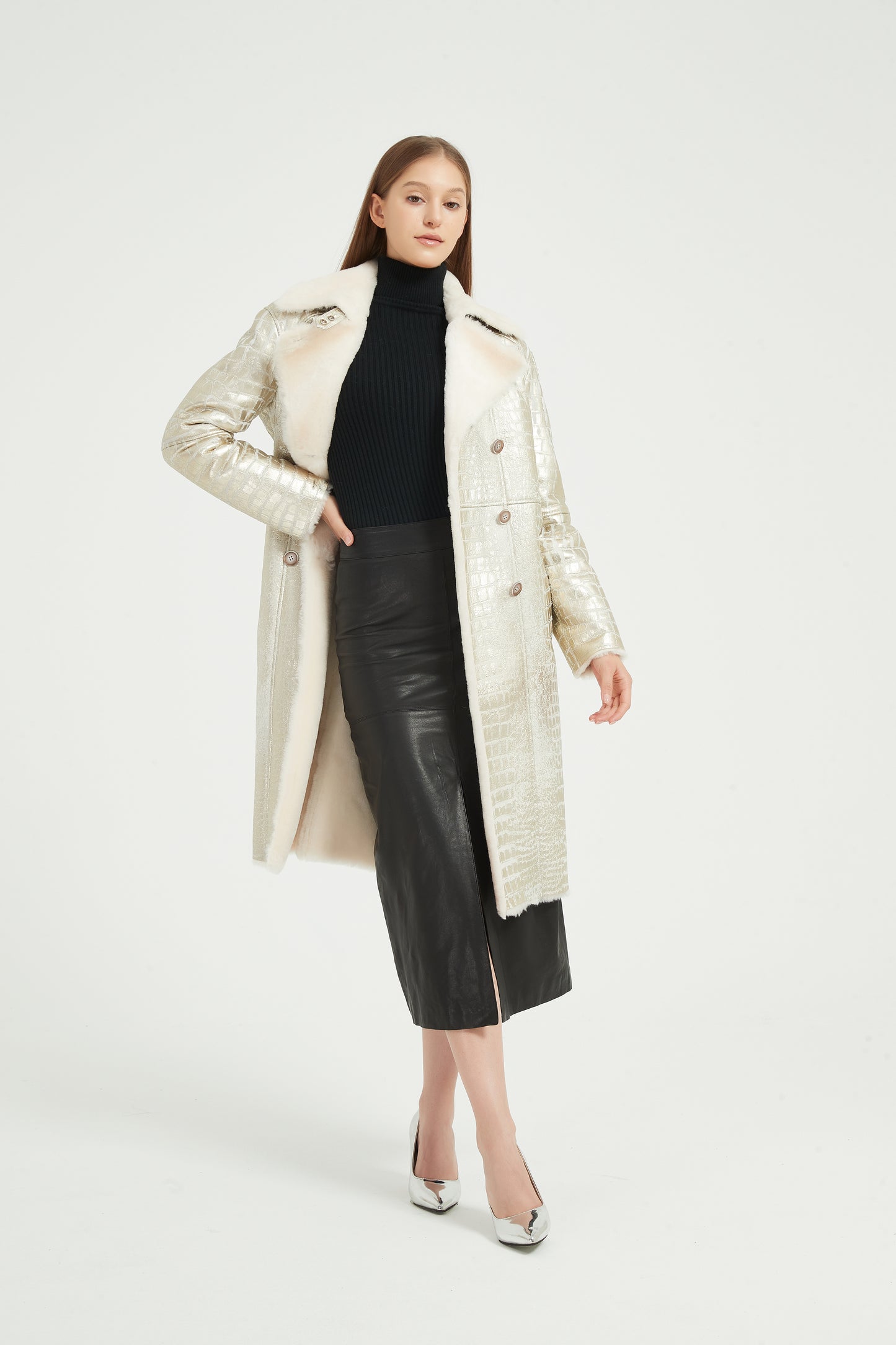 Markcorp hot stamping Australian wool sheep fur one-piece suit collar jacket