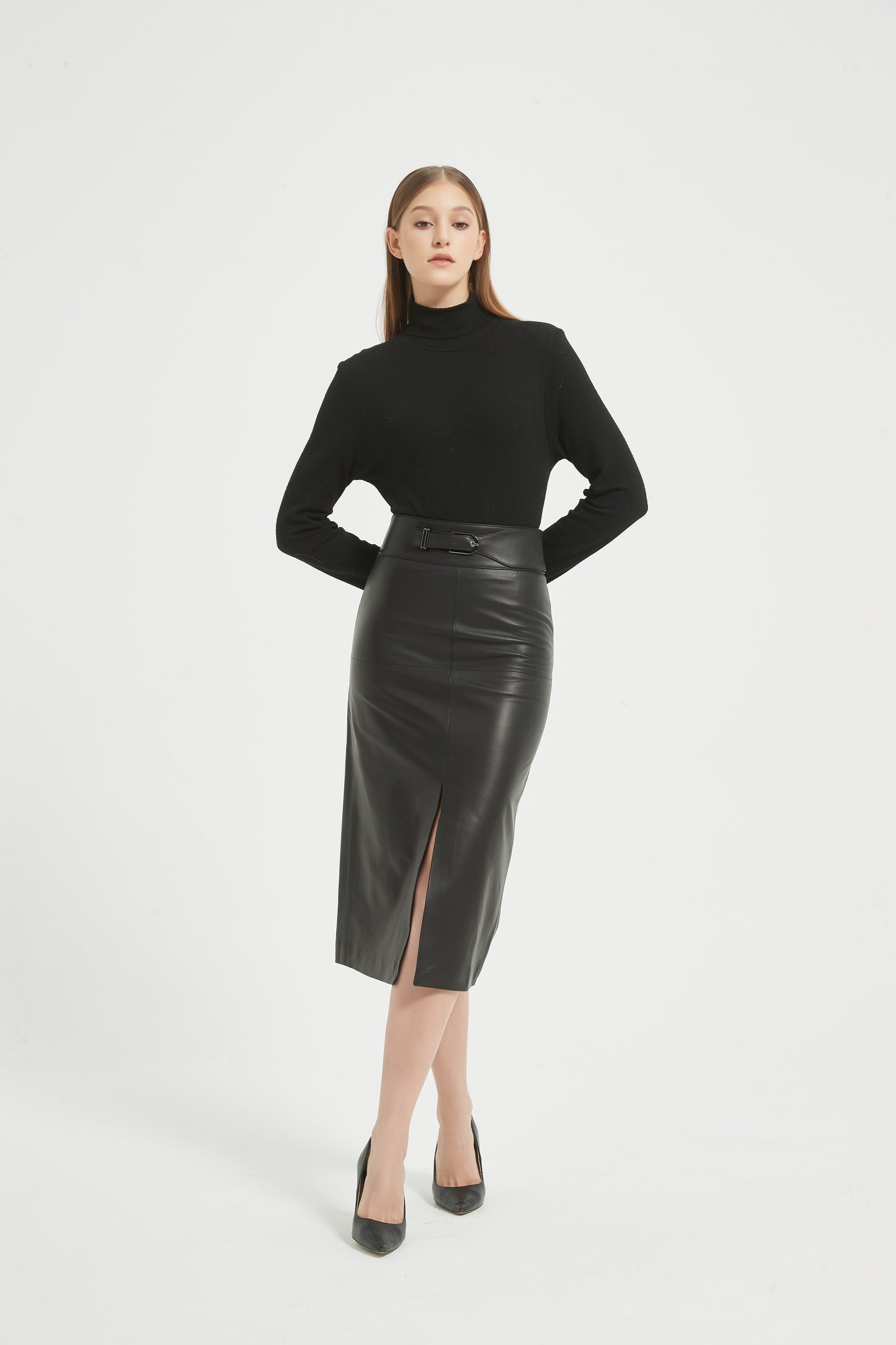 Markcorp full plant tanned sheepskin half skirt, half skirt with hip wrap, women's half skirt