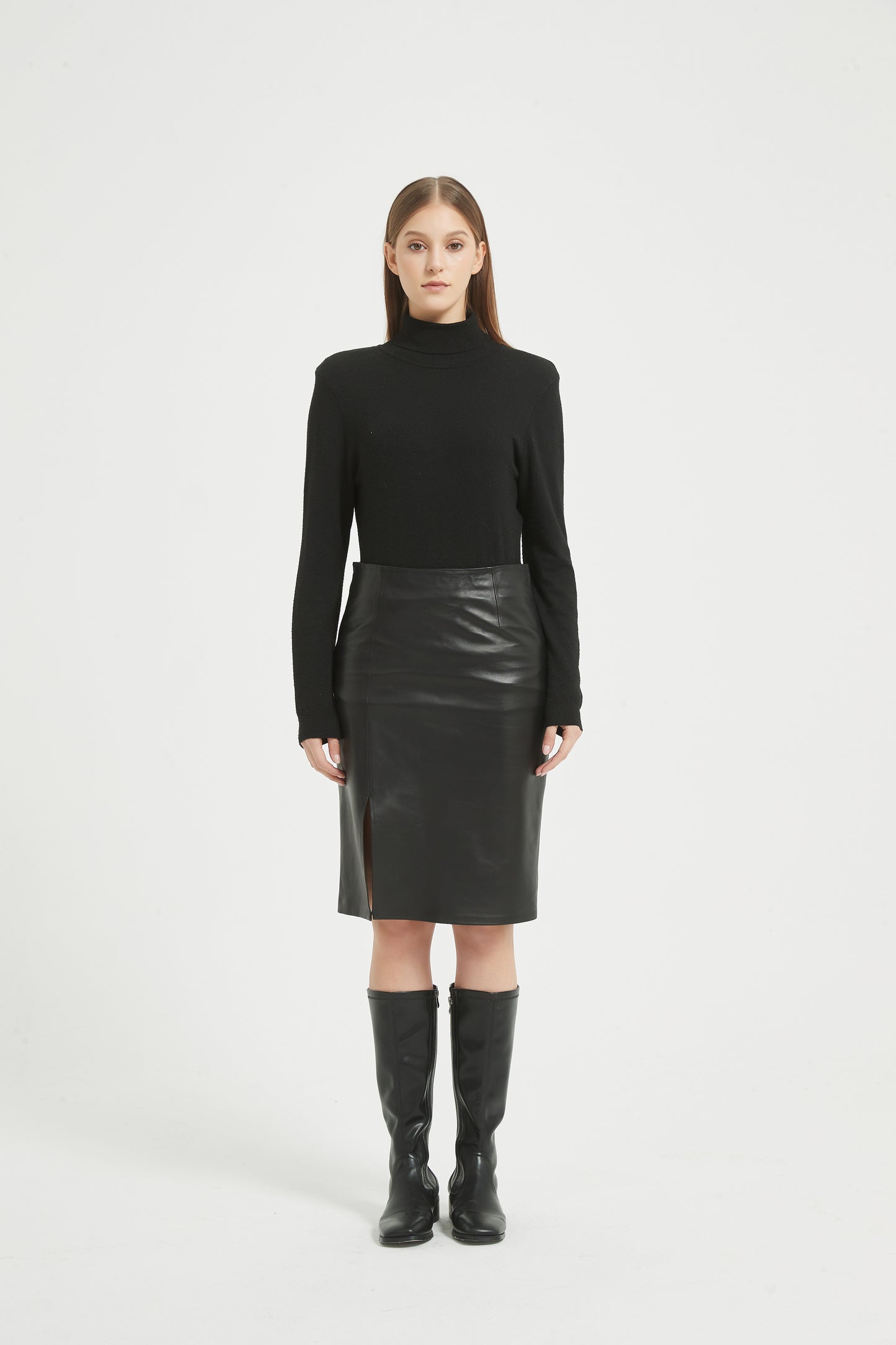 Markcorp High Waist Slim Short Skirt Wrapped Hip A-line Skirt Women's Autumn/Winter Sheepskin