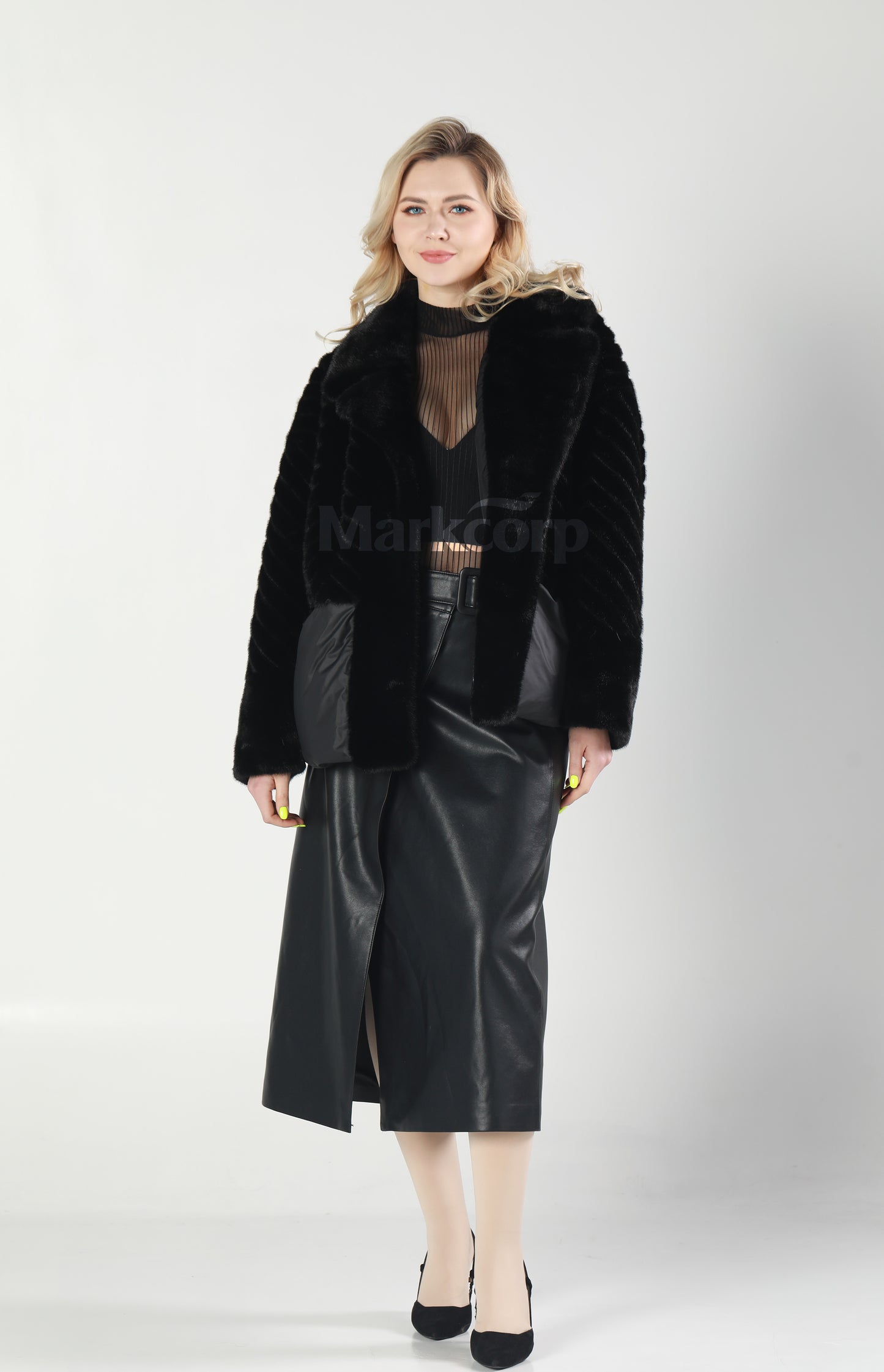 Markcorp Synthetic fur cropped outerwear