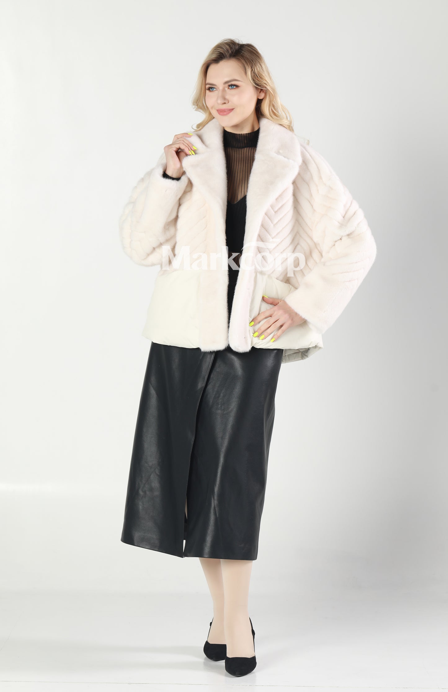Markcorp Synthetic fur cropped outerwear