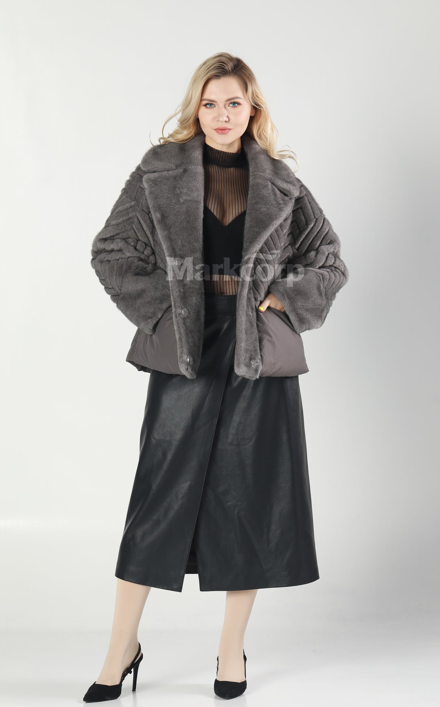 Markcorp Synthetic fur cropped outerwear