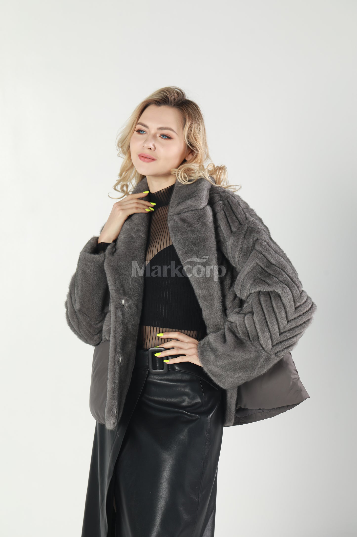 Markcorp Synthetic fur cropped outerwear