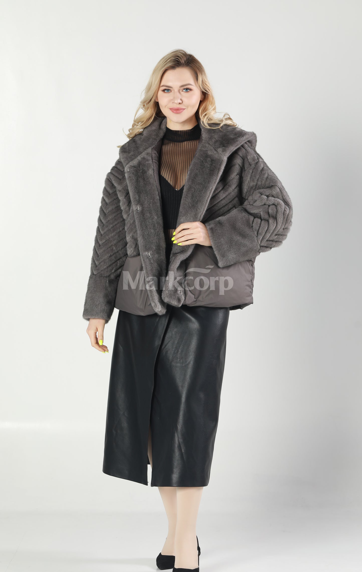 Markcorp Synthetic fur cropped outerwear