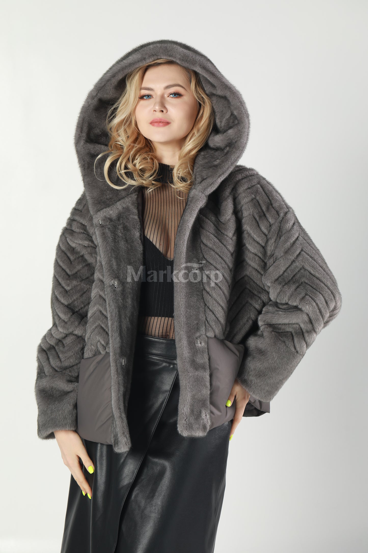 Markcorp Synthetic fur cropped outerwear