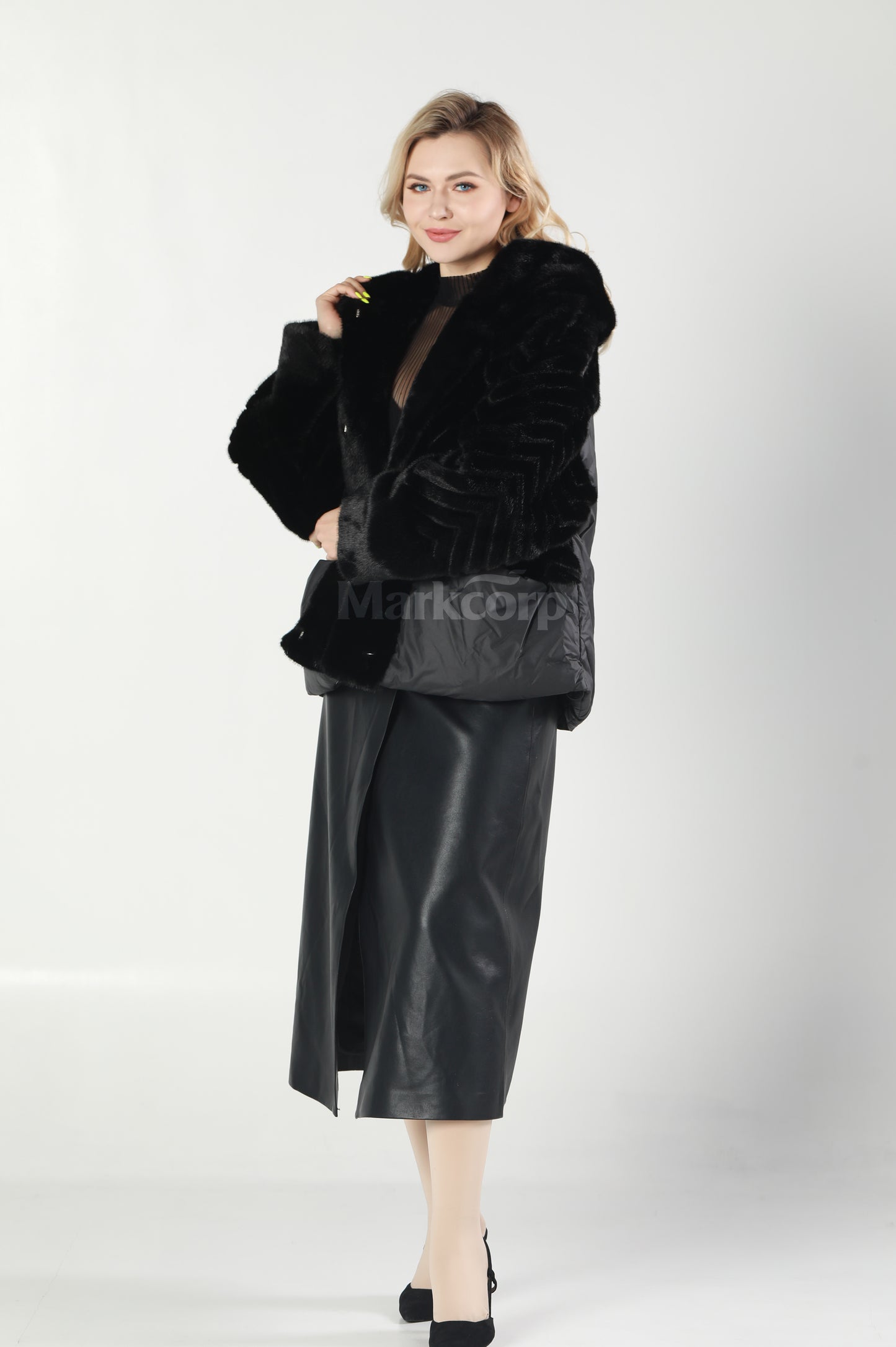 Markcorp Synthetic fur cropped outerwear