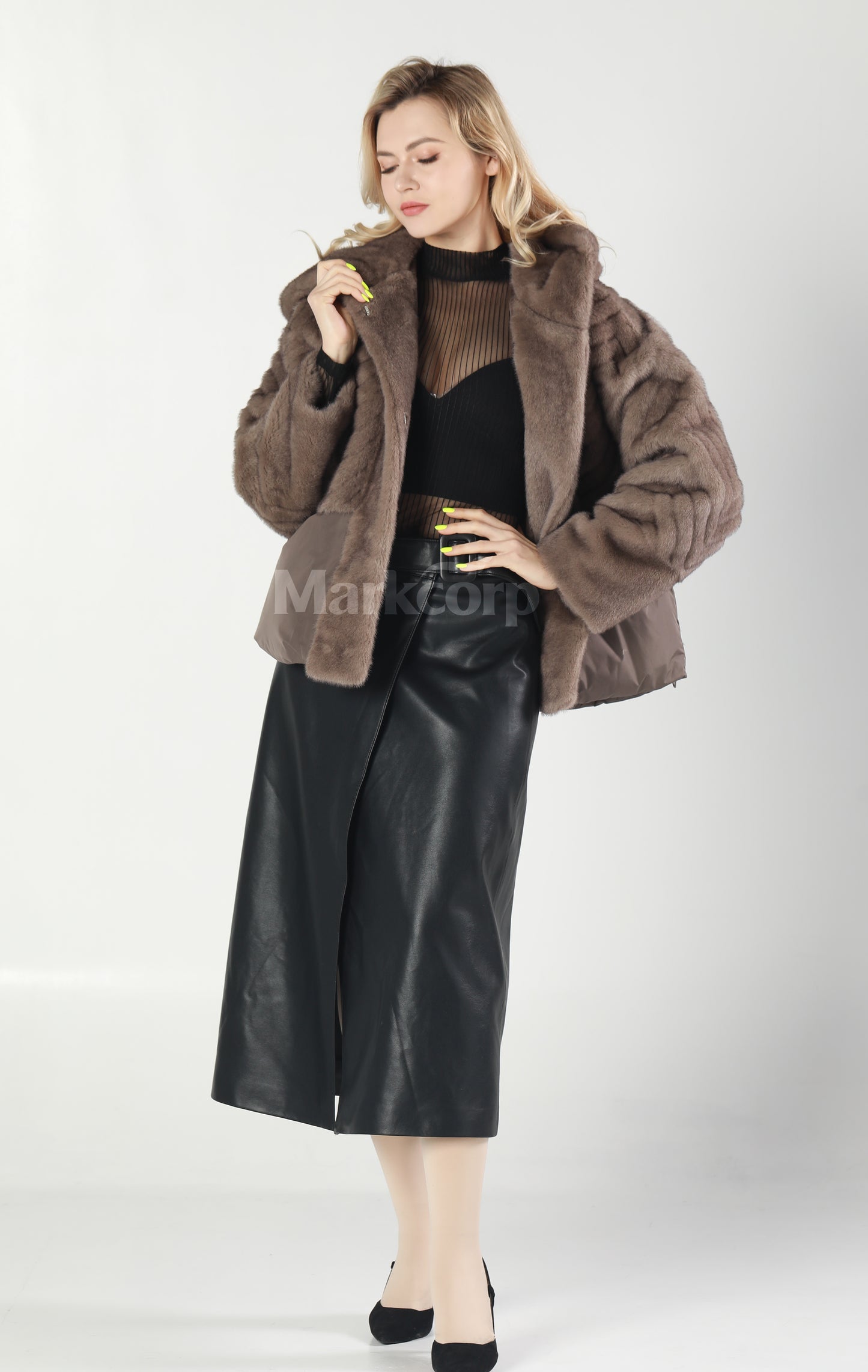 Markcorp Synthetic fur cropped outerwear