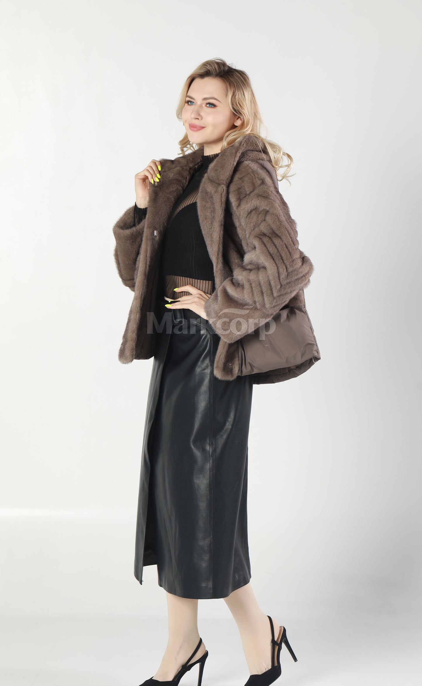 Markcorp Synthetic fur cropped outerwear