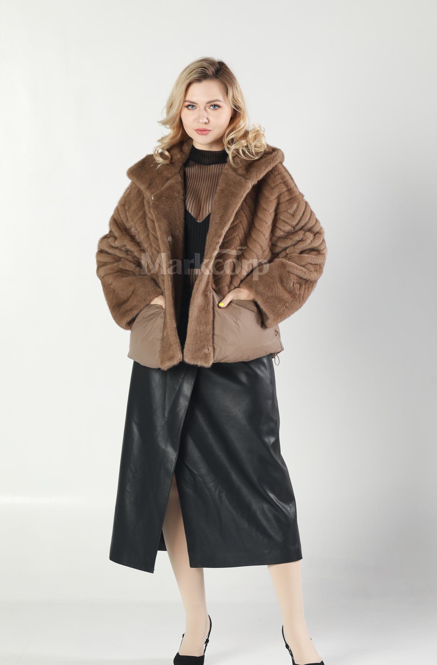 Markcorp Synthetic fur cropped outerwear