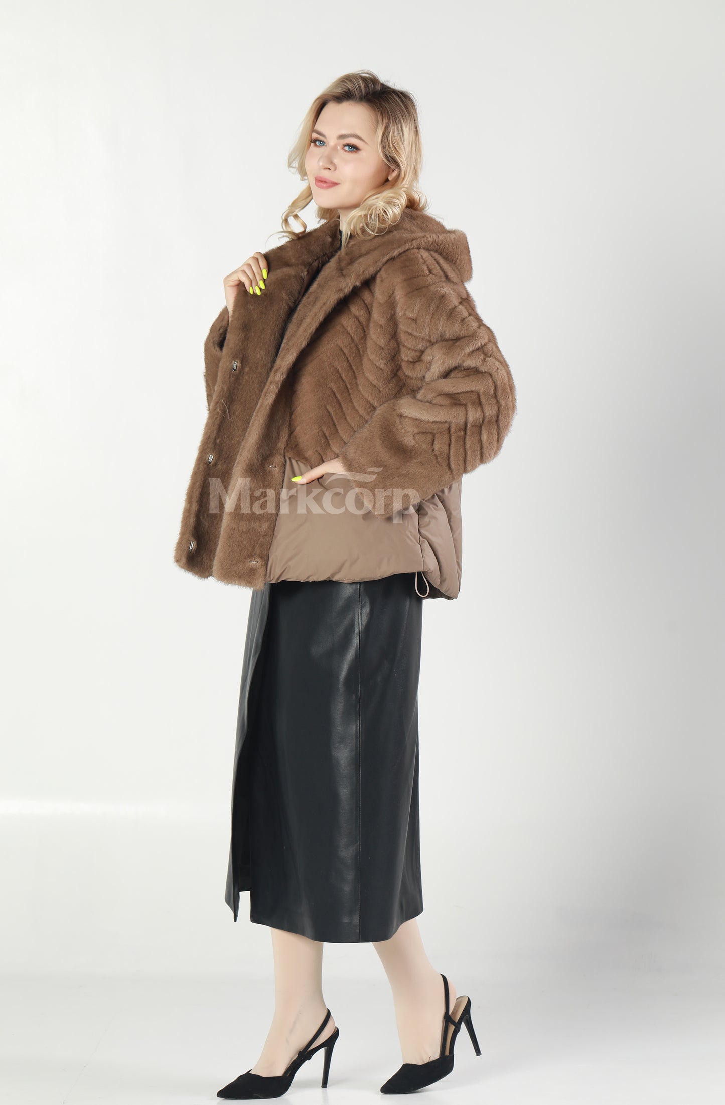 Markcorp Synthetic fur cropped outerwear