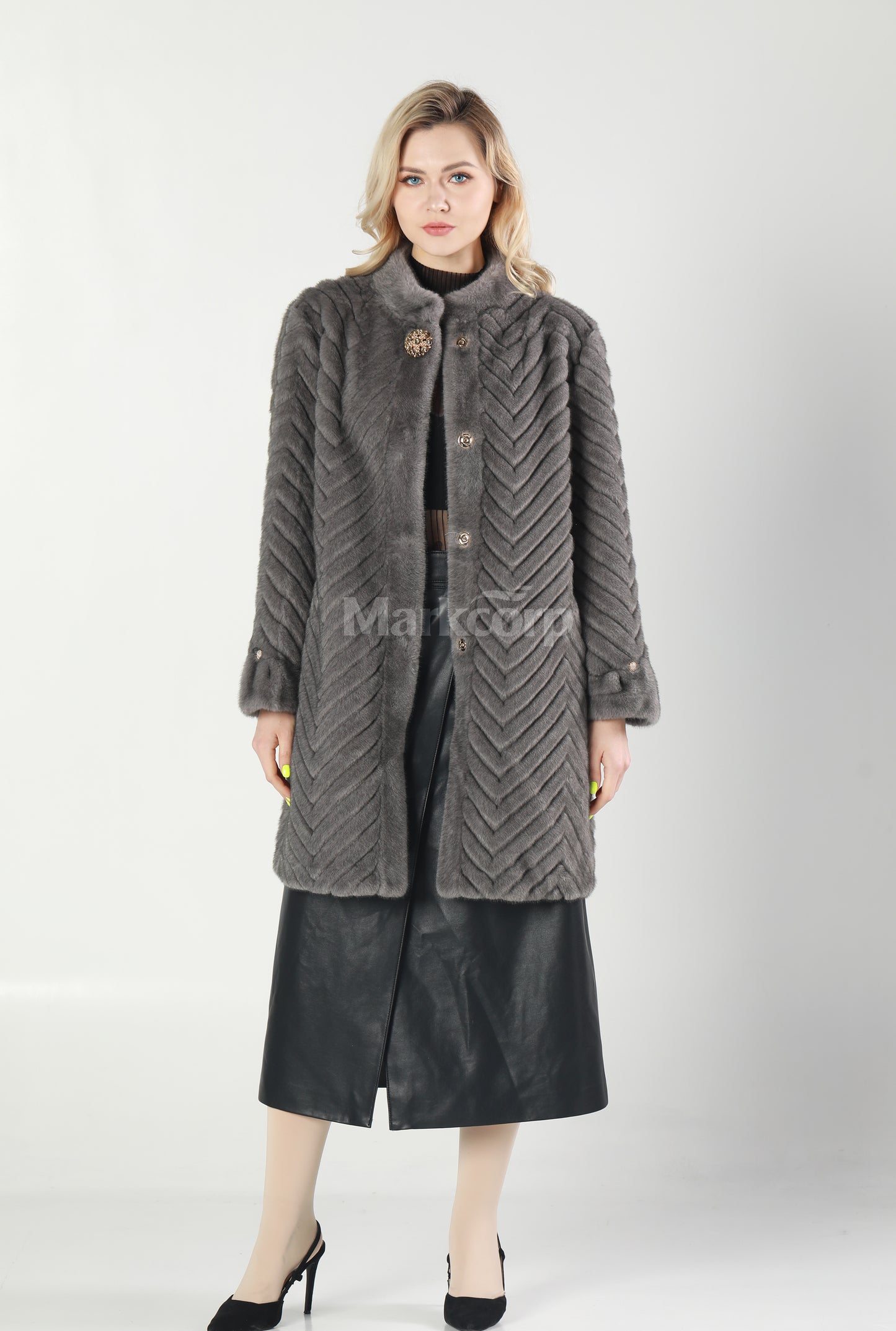 Markcorp Synthetic fur medium length coat