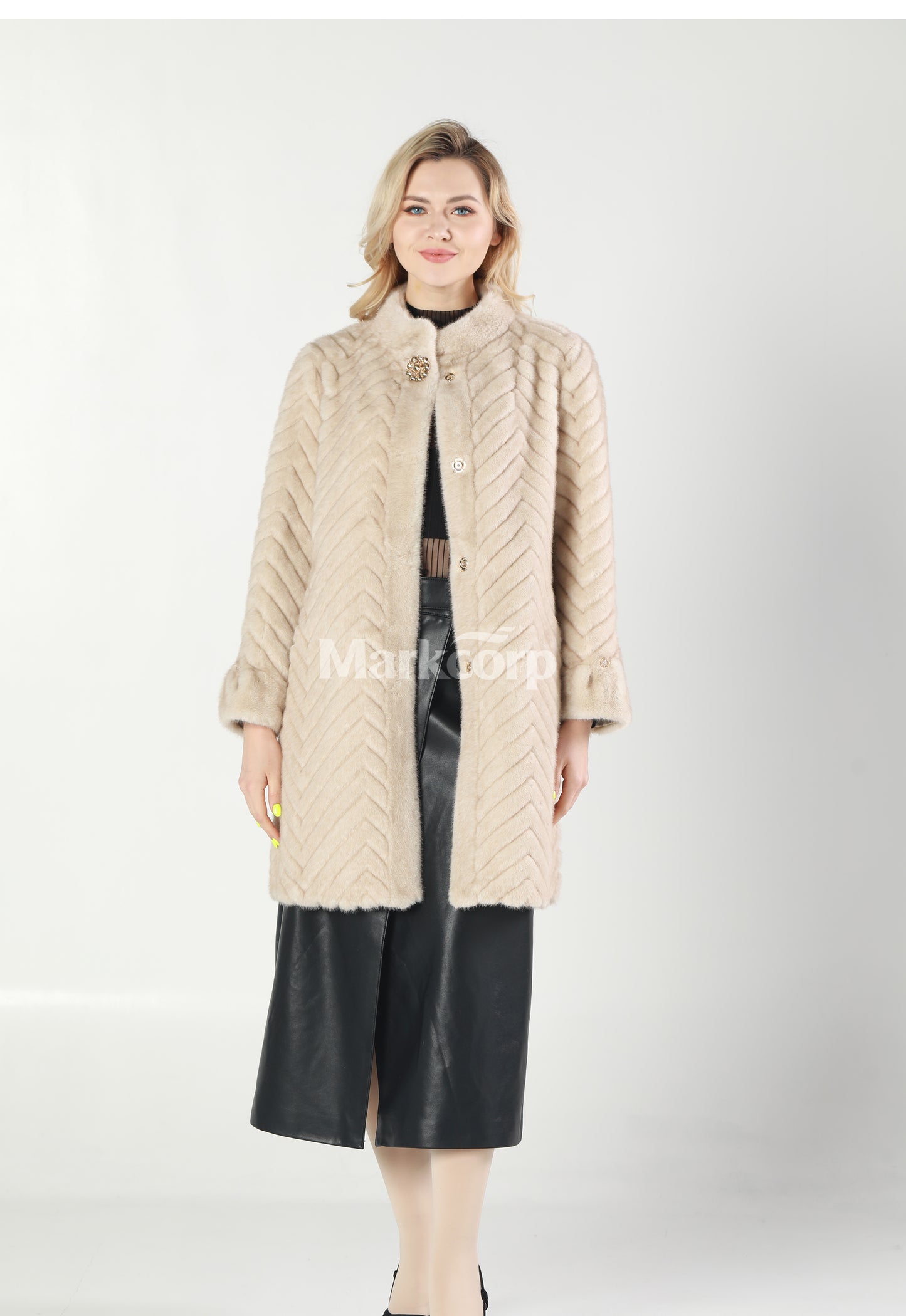 Markcorp Synthetic fur medium length coat