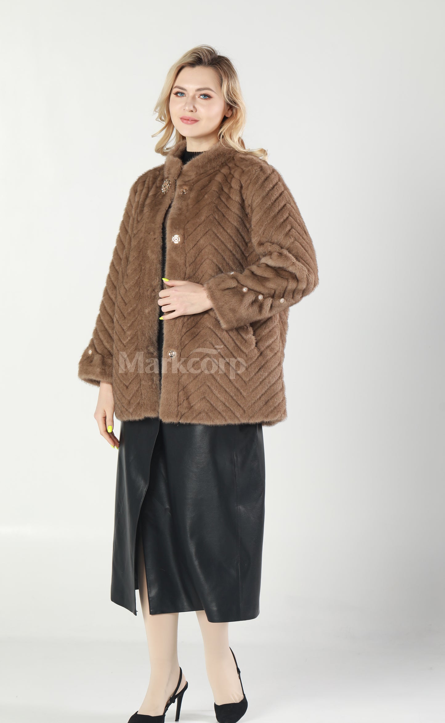 Markcorp Synthetic fur cropped coat