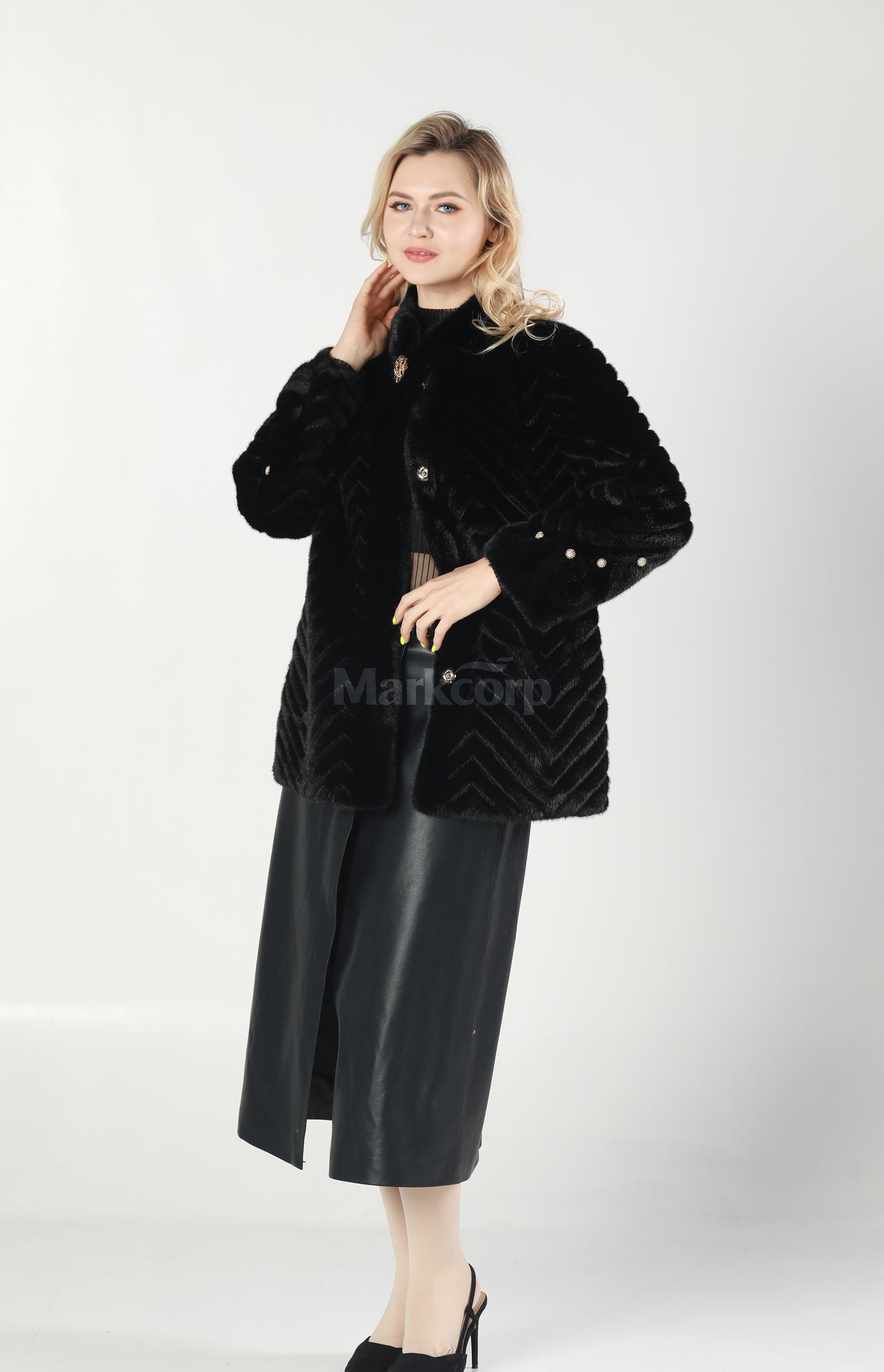 Markcorp Synthetic fur cropped coat