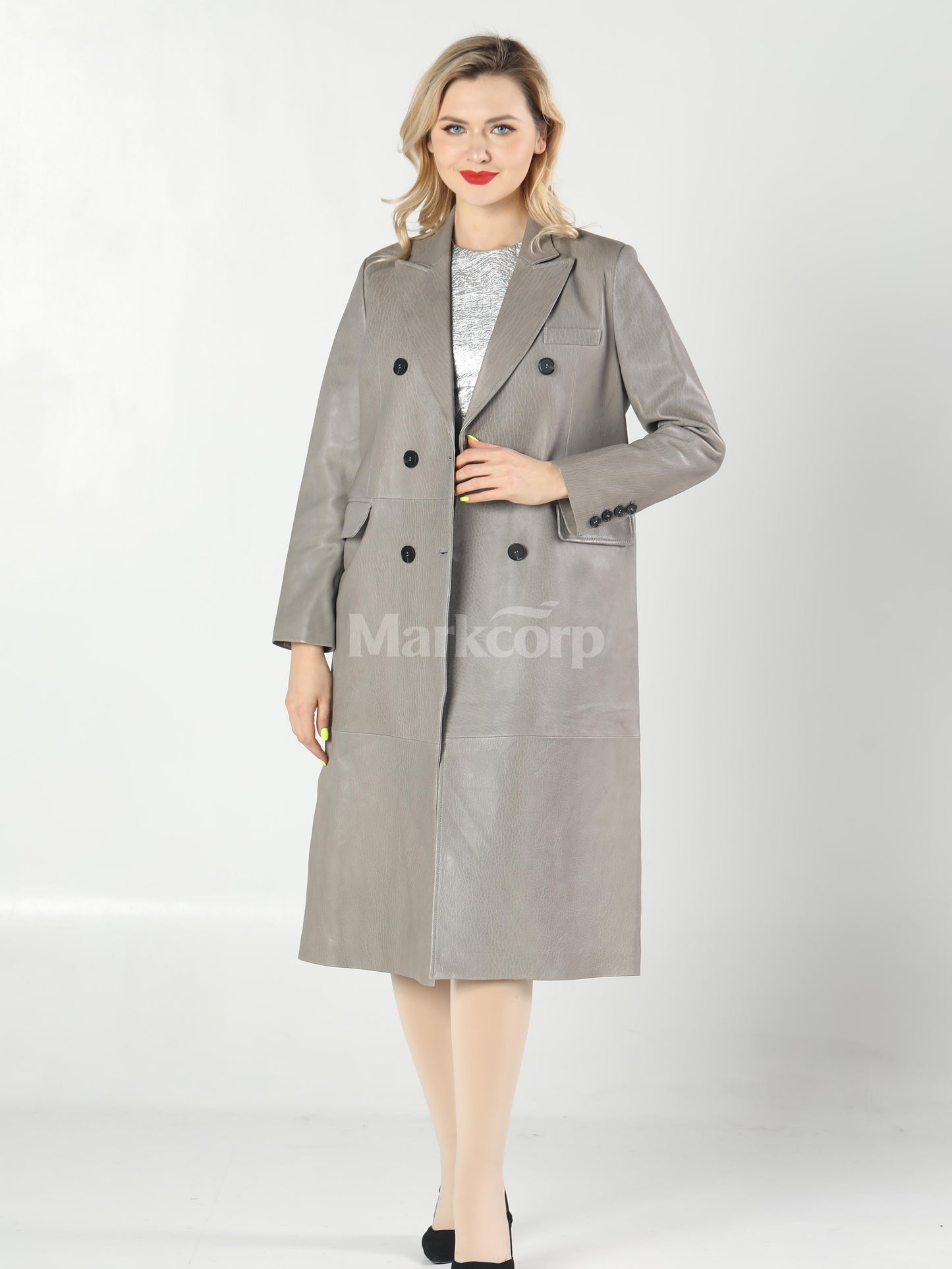 Markcorp Vintage-Inspired Leather Trench Coat