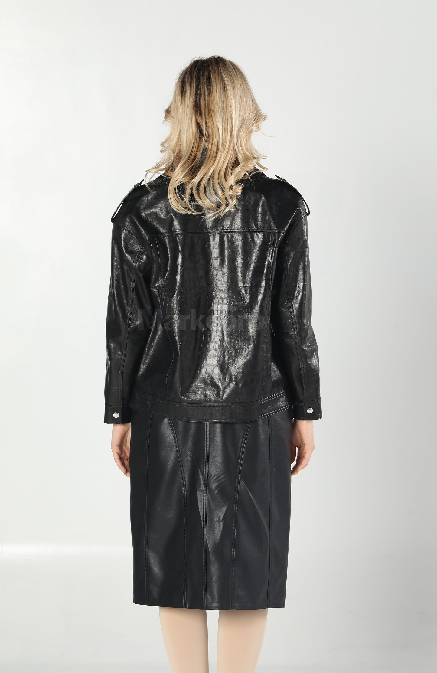 Markcorp Suit collar biker leather jacket