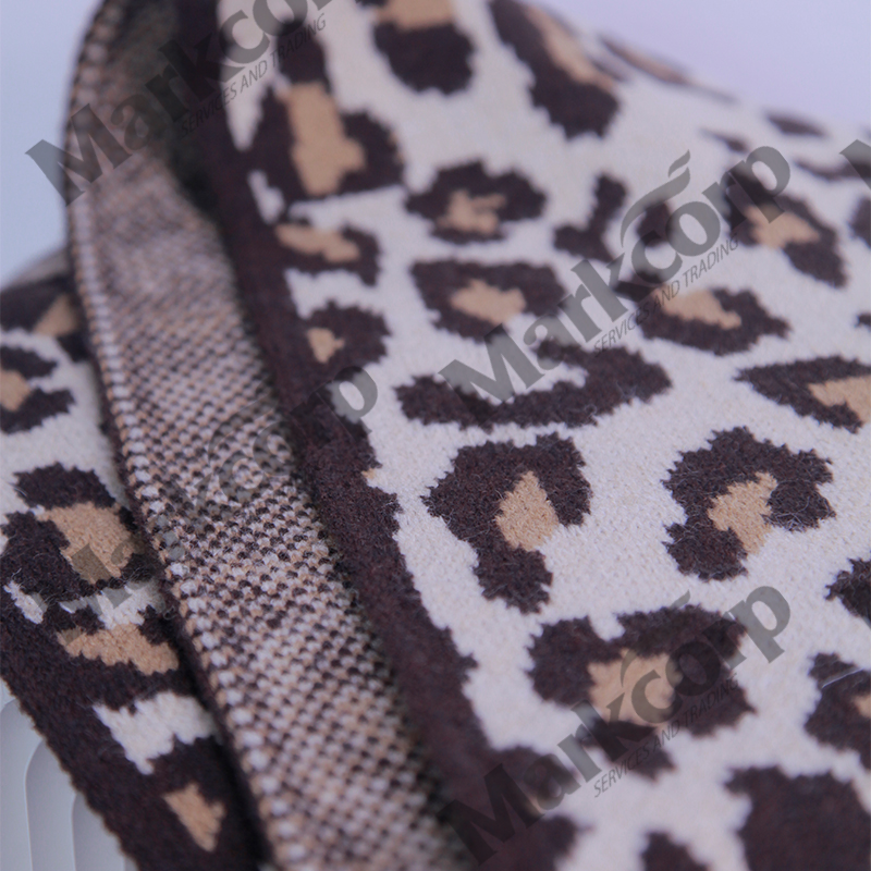 Markcorp Fashion knit scarf Ladies leopard print pure wool casual all-match scarf