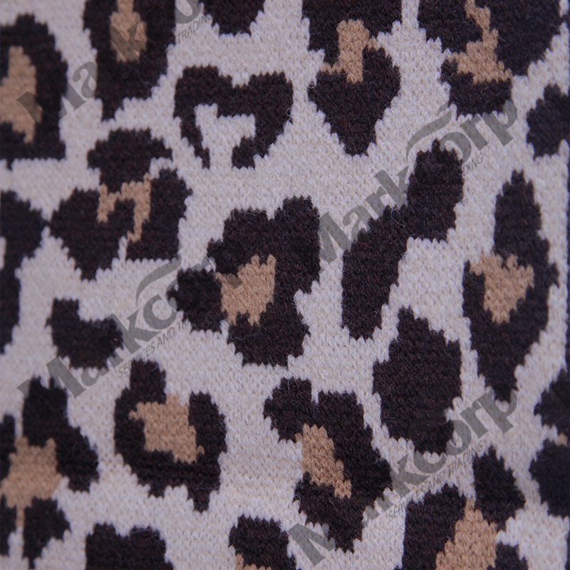 Markcorp Fashion knit scarf Ladies leopard print pure wool casual all-match scarf
