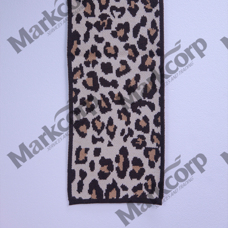 Markcorp Fashion knit scarf Ladies leopard print pure wool casual all-match scarf