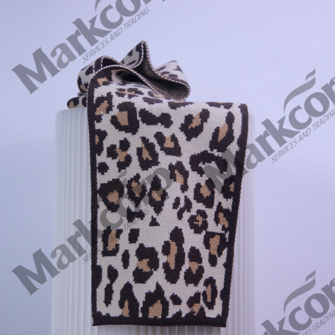 Markcorp Fashion knit scarf Ladies leopard print pure wool casual all-match scarf