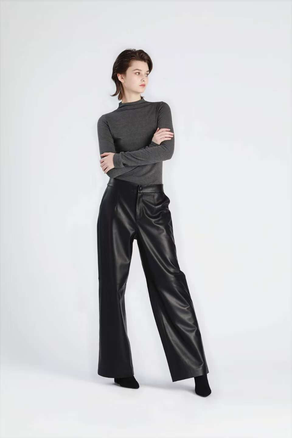 Markcorp original sheepskin long wide leg pants