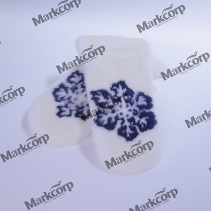 【Markcorp】 Autumn and Winter gloves printed warm fur gloves Mink sheepskin leisure gloves