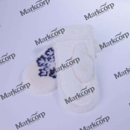 【Markcorp】 Autumn and Winter gloves printed warm fur gloves Mink sheepskin leisure gloves