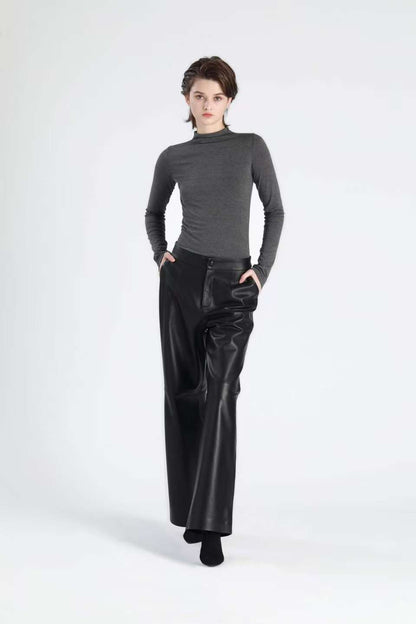 Markcorp original sheepskin long wide leg pants