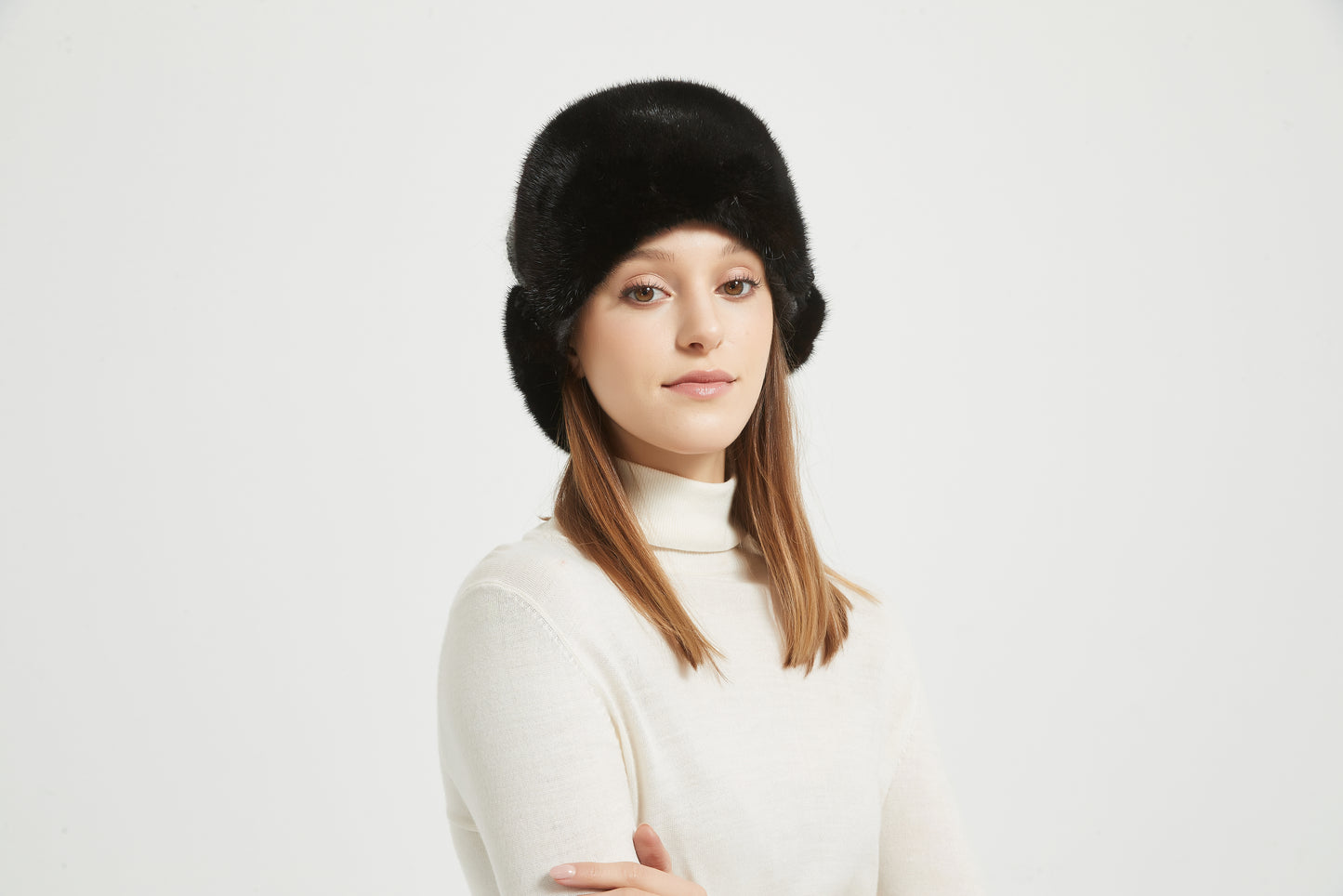 Markcorp fur straw hat knitted women's winter new mink cotton hat warm hat thickened and popular
