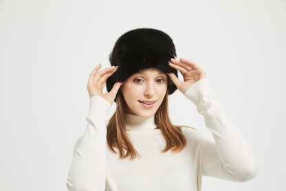 Markcorp fur straw hat knitted women's winter new mink cotton hat warm hat thickened and popular