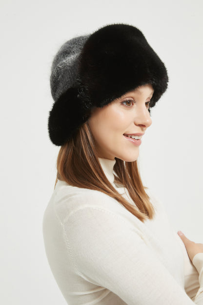 Markcorp fur straw hat knitted women's winter new mink cotton hat warm hat thickened and popular