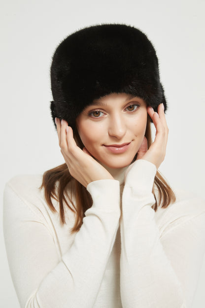 Markcorp fur straw hat knitted women's winter new mink cotton hat warm hat thickened and popular