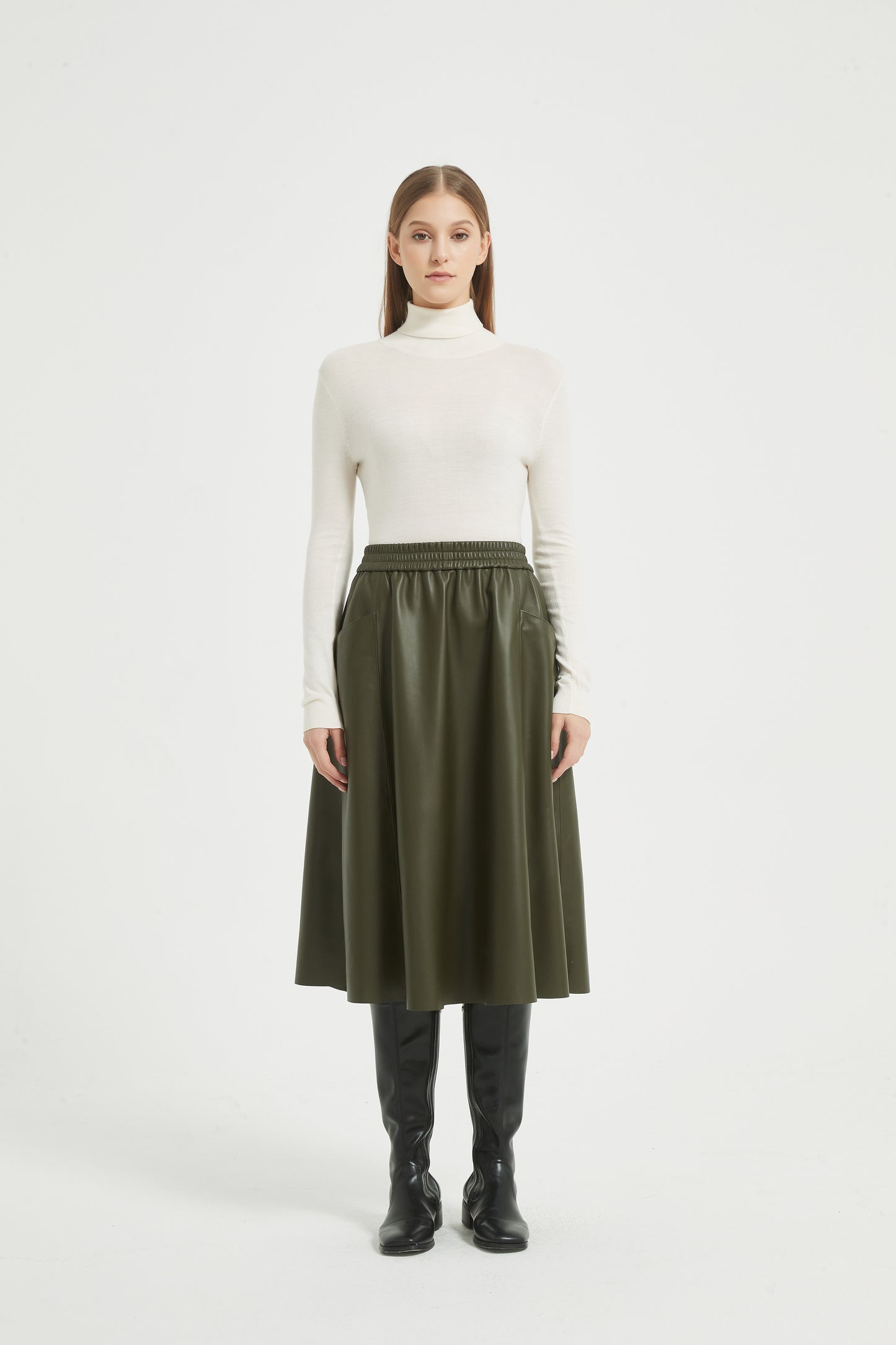 Markcorp Autumn/Winter New Half Skirt Retro High Waist Large Swing Umbrella Skirt High end Cotton Sheepskin A-line Skirt