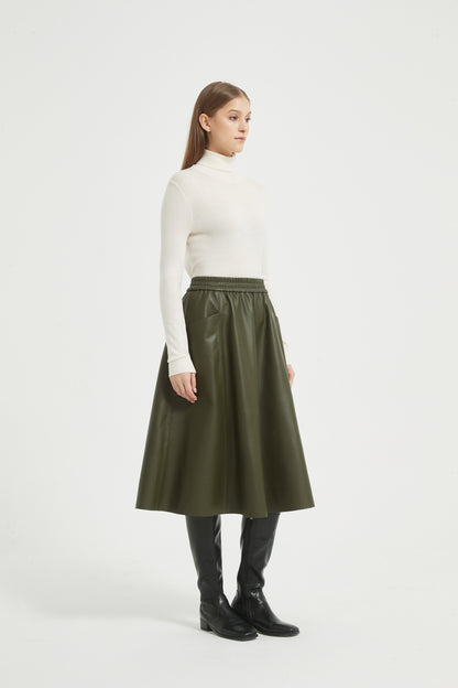 Markcorp Autumn/Winter New Half Skirt Retro High Waist Large Swing Umbrella Skirt High end Cotton Sheepskin A-line Skirt