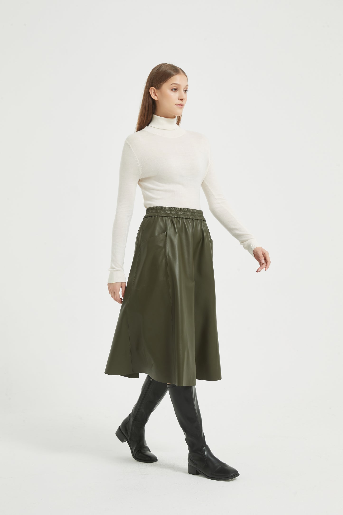 Markcorp Autumn/Winter New Half Skirt Retro High Waist Large Swing Umbrella Skirt High end Cotton Sheepskin A-line Skirt