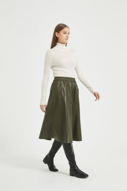 Markcorp Autumn/Winter New Half Skirt Retro High Waist Large Swing Umbrella Skirt High end Cotton Sheepskin A-line Skirt