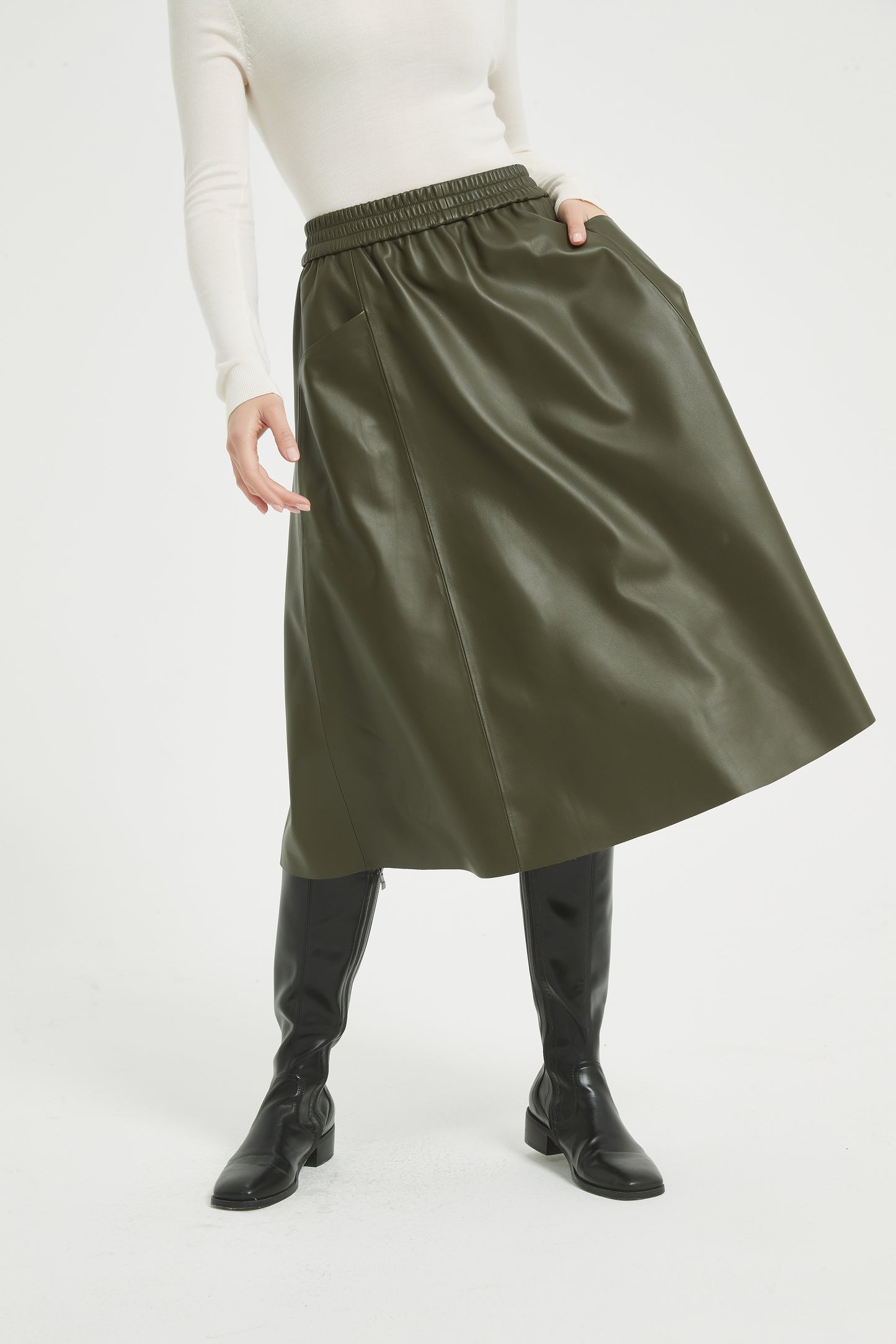 Markcorp Autumn/Winter New Half Skirt Retro High Waist Large Swing Umbrella Skirt High end Cotton Sheepskin A-line Skirt