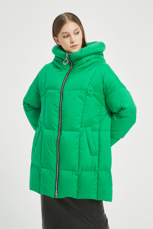 Markcorp Green short fashionable women's down jacket 90 duck down is the first choice for winter