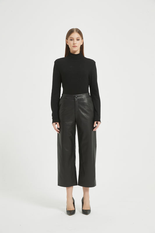Markcorp full plant tanned sheepskin wide leg casual leather pants