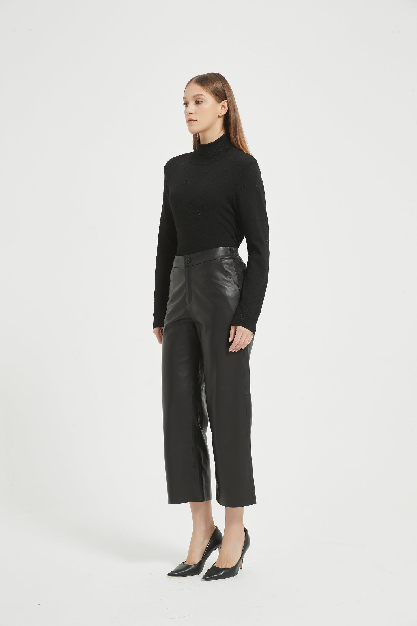 Markcorp full plant tanned sheepskin wide leg casual leather pants