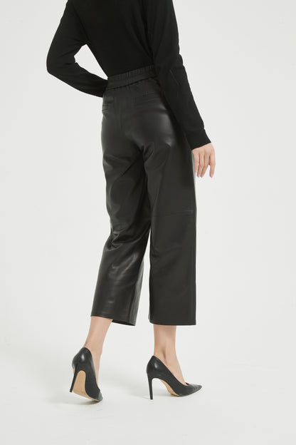 Markcorp full plant tanned sheepskin wide leg casual leather pants