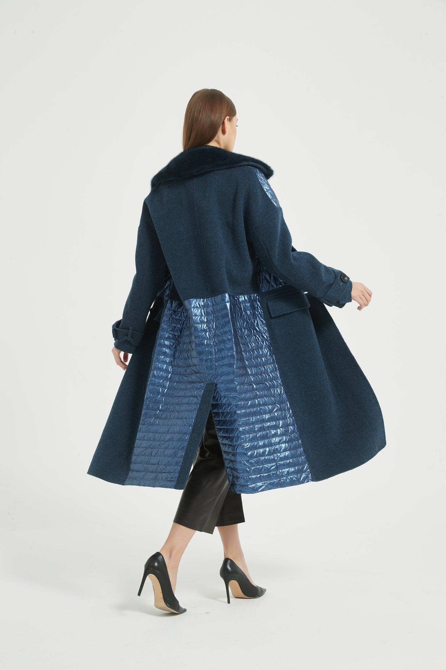 Markcorp original wool down coat, gemstone blue suit collar coat