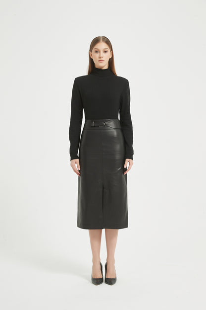 Markcorp full plant tanned sheepskin half skirt, half skirt with hip wrap, women's half skirt